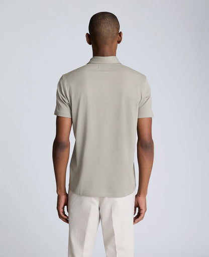 Knit Two-Toned Button Polo