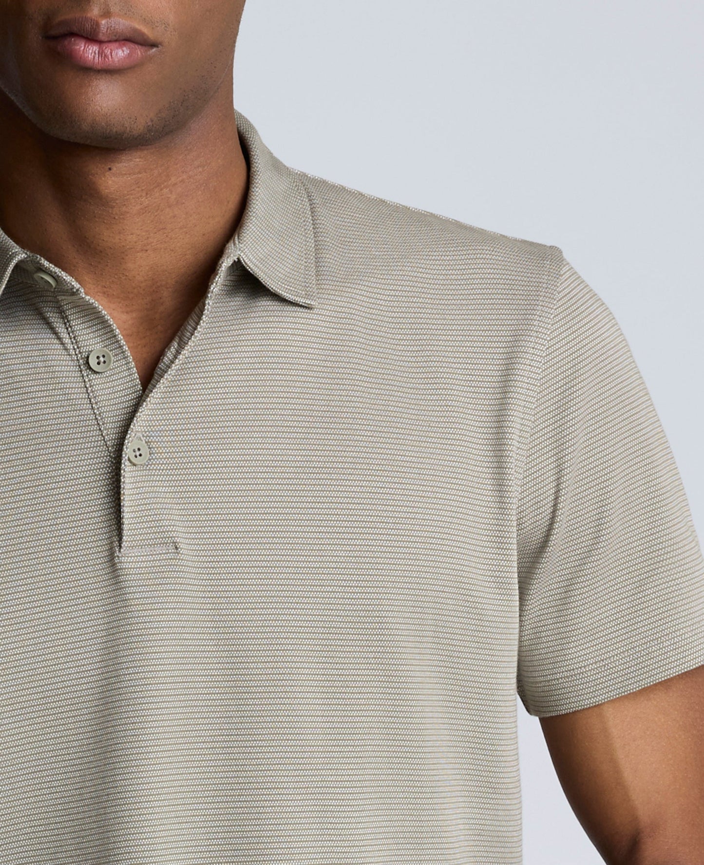Knit Two-Toned Button Polo