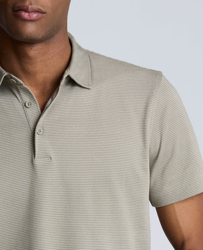 Knit Two-Toned Button Polo