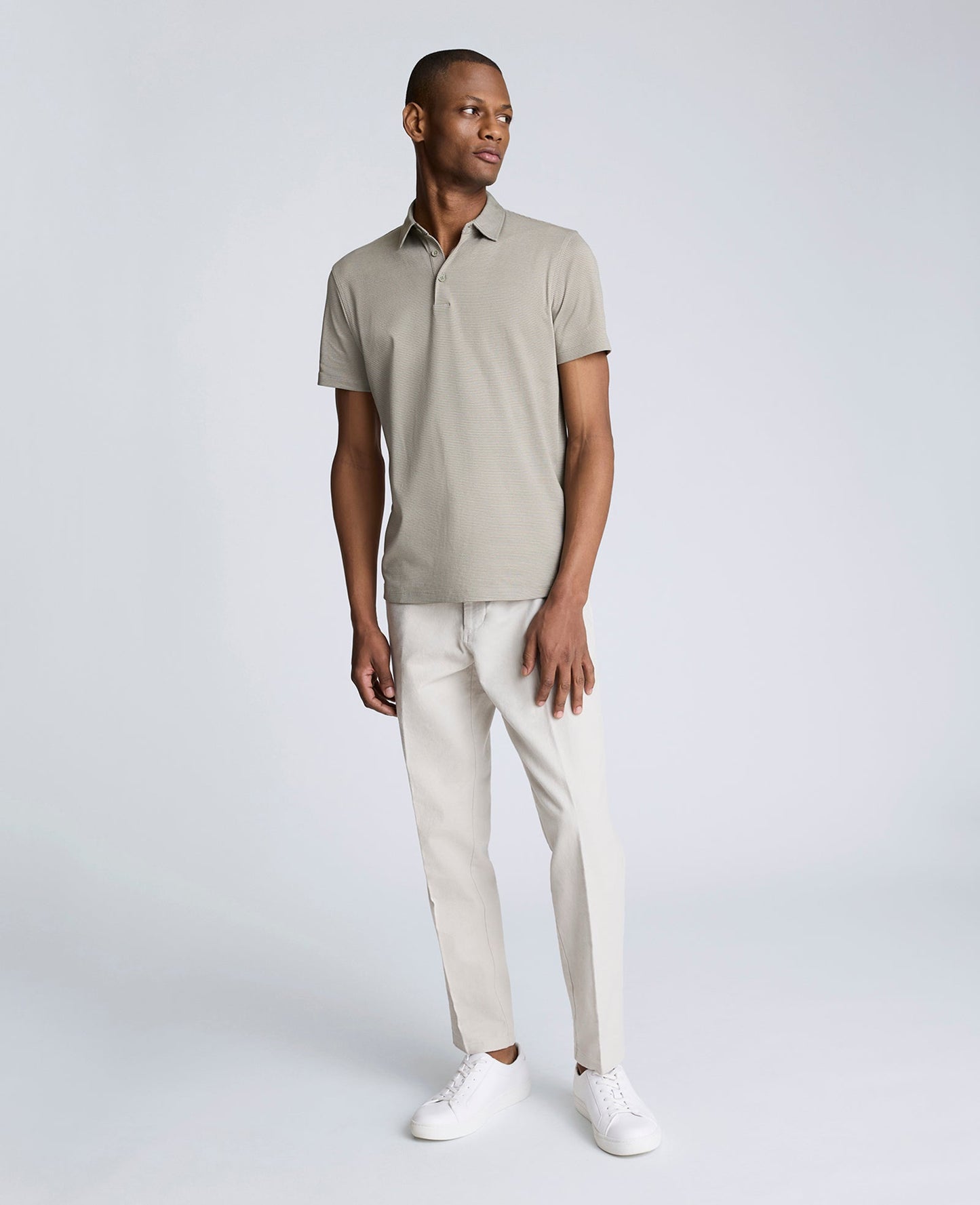 Knit Two-Toned Button Polo