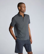 Knit Two-Toned Button Polo