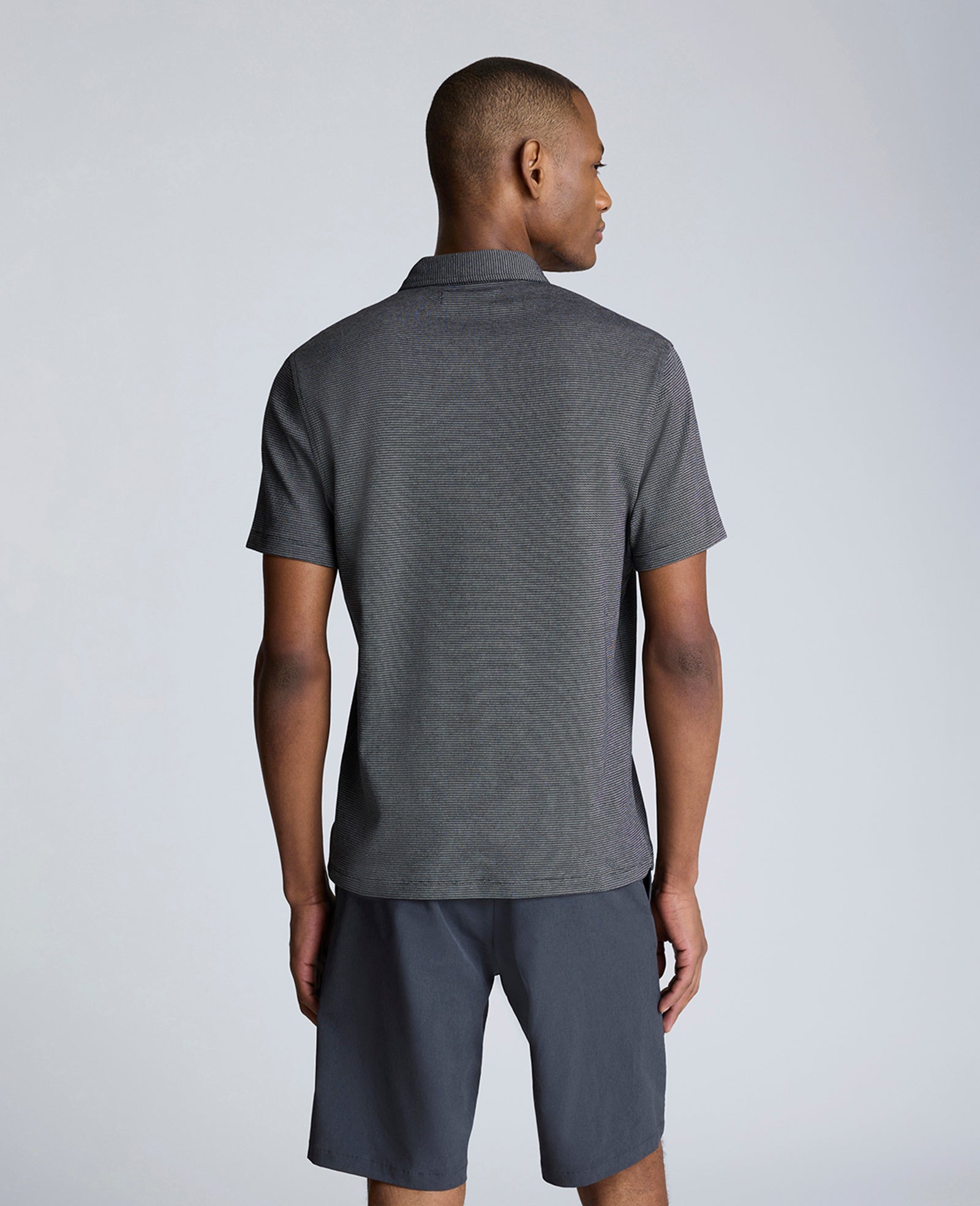 Knit Two-Toned Button Polo