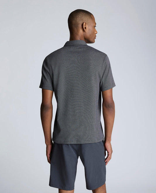 Knit Two-Toned Button Polo