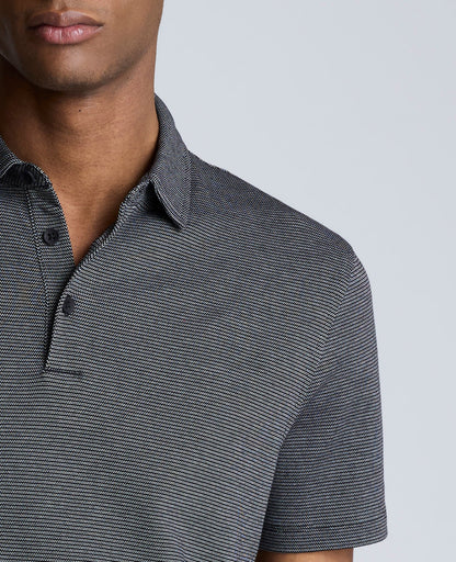 Knit Two-Toned Button Polo