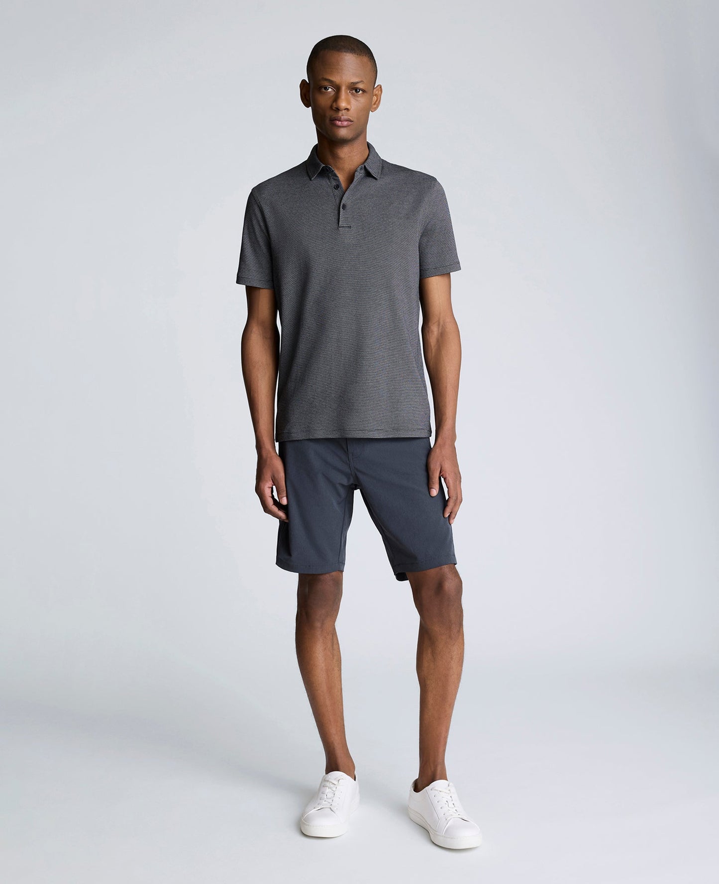 Knit Two-Toned Button Polo