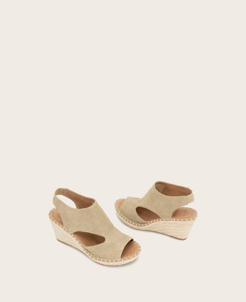 GENTLE SOULS - Cody Metallic Suede Espadrille Wedge