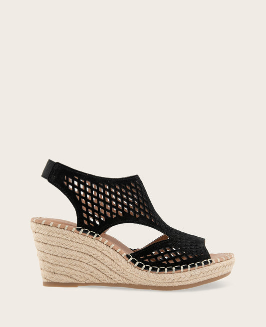 GENTLE SOULS - Cody Perforated Suede Espadrille Wedge