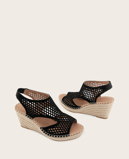 GENTLE SOULS - Cody Perforated Suede Espadrille Wedge