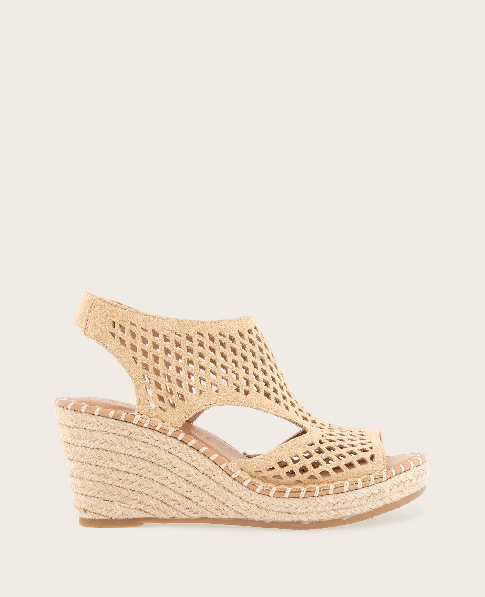 GENTLE SOULS - Cody Perforated Suede Espadrille Wedge