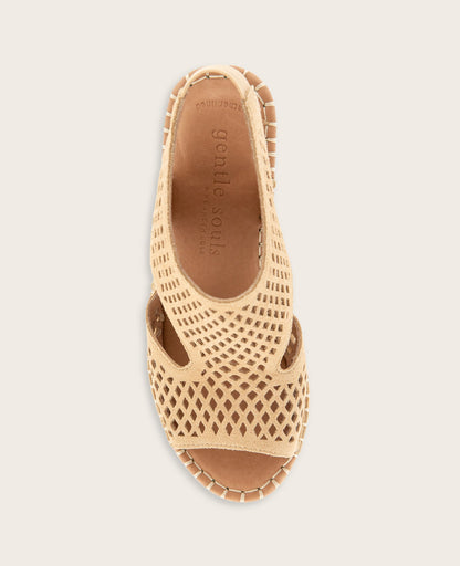 GENTLE SOULS - Cody Perforated Suede Espadrille Wedge