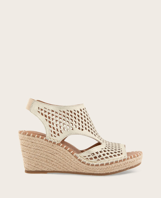 GENTLE SOULS - Cody Perforated Leather Espadrille Wedge