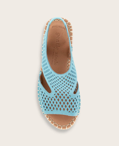 GENTLE SOULS - Cody Perforated Suede Espadrille Wedge