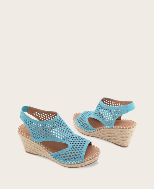 GENTLE SOULS - Cody Perforated Suede Espadrille Wedge