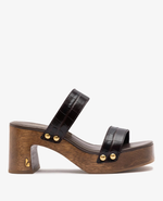 Larroudé x Kenneth Cole: Sandal Dark Oak Croco Leather