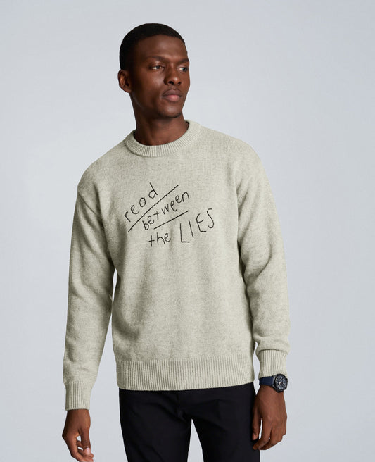 Lingua Franca Read Between The Lies Unisex Cotton Crewneck Sweater