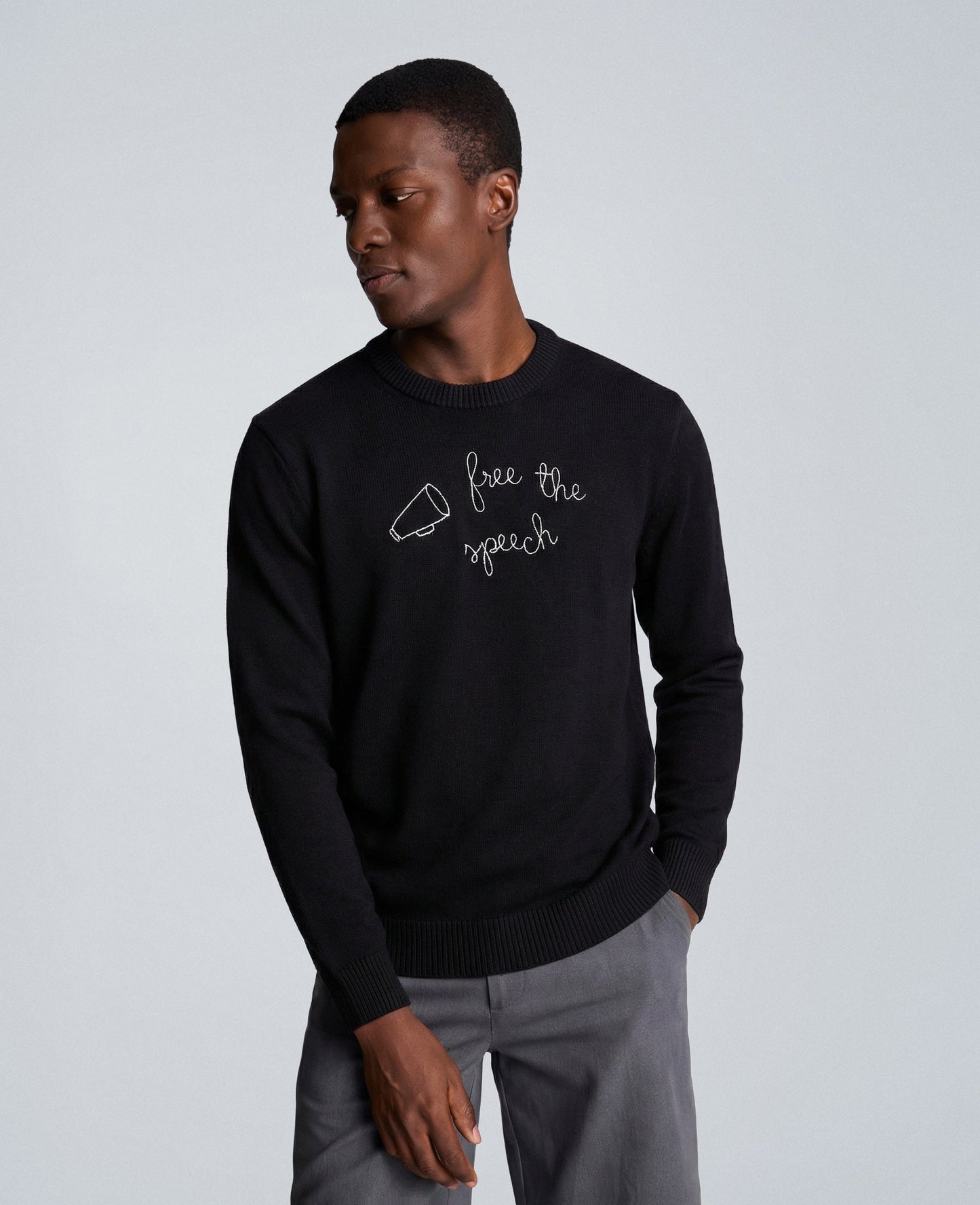 Lingua Franca Free The Speech Unisex Cotton Crewneck Sweater