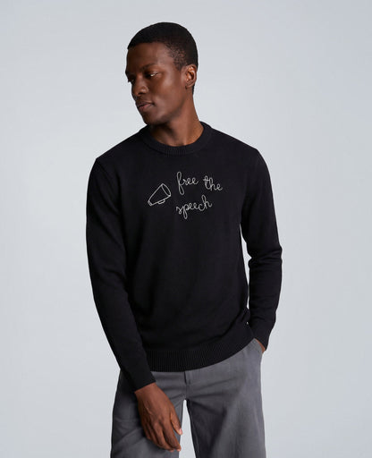 Lingua Franca Free The Speech Unisex Cotton Crewneck Sweater