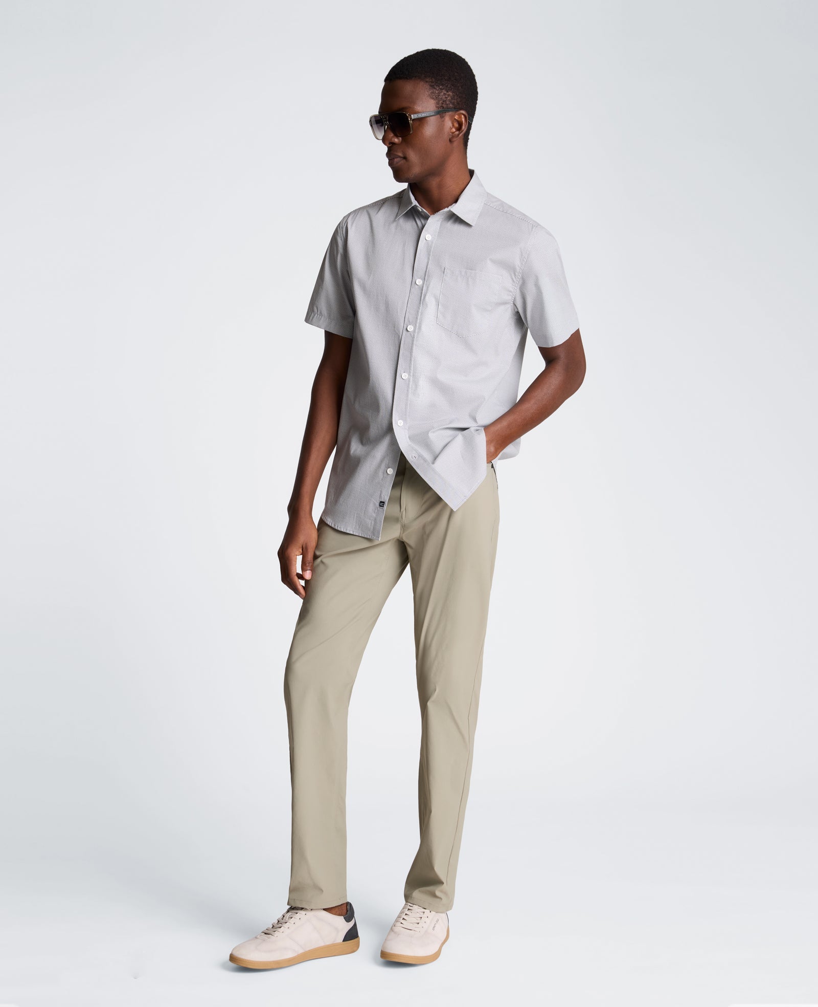 Short Sleeve Sport Shirt with Chest Pocket