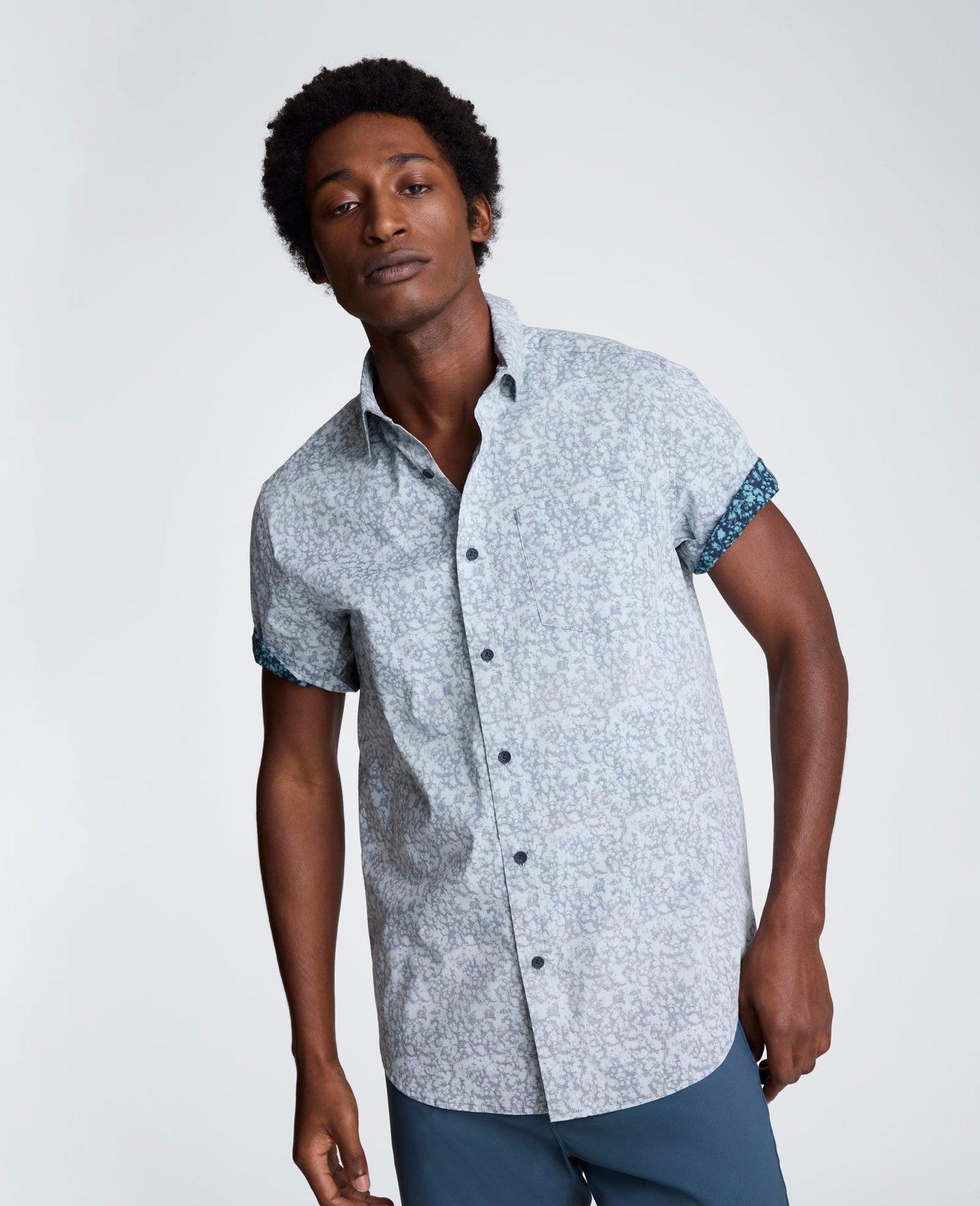 Short Sleeve Sport Shirt with Chest Pocket