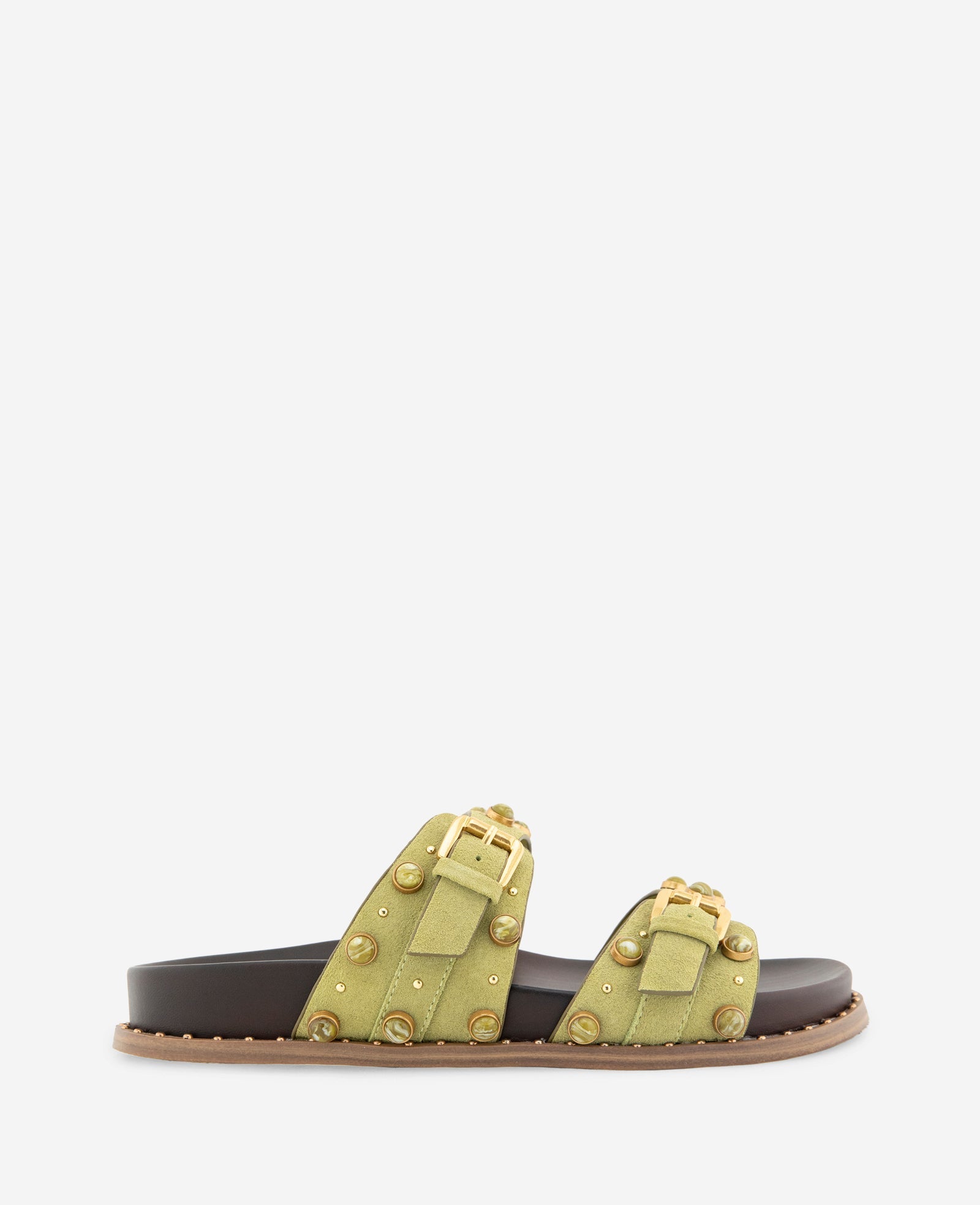 Deardra Suede Double Band Buckle Slide