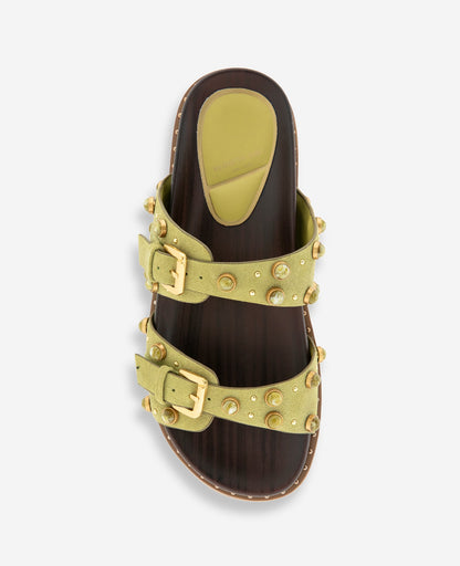 Deardra Suede Double Band Buckle Slide