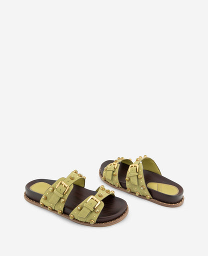 Deardra Suede Double Band Buckle Slide