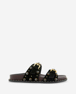 Deardra Leather Double Buckle Band Slide