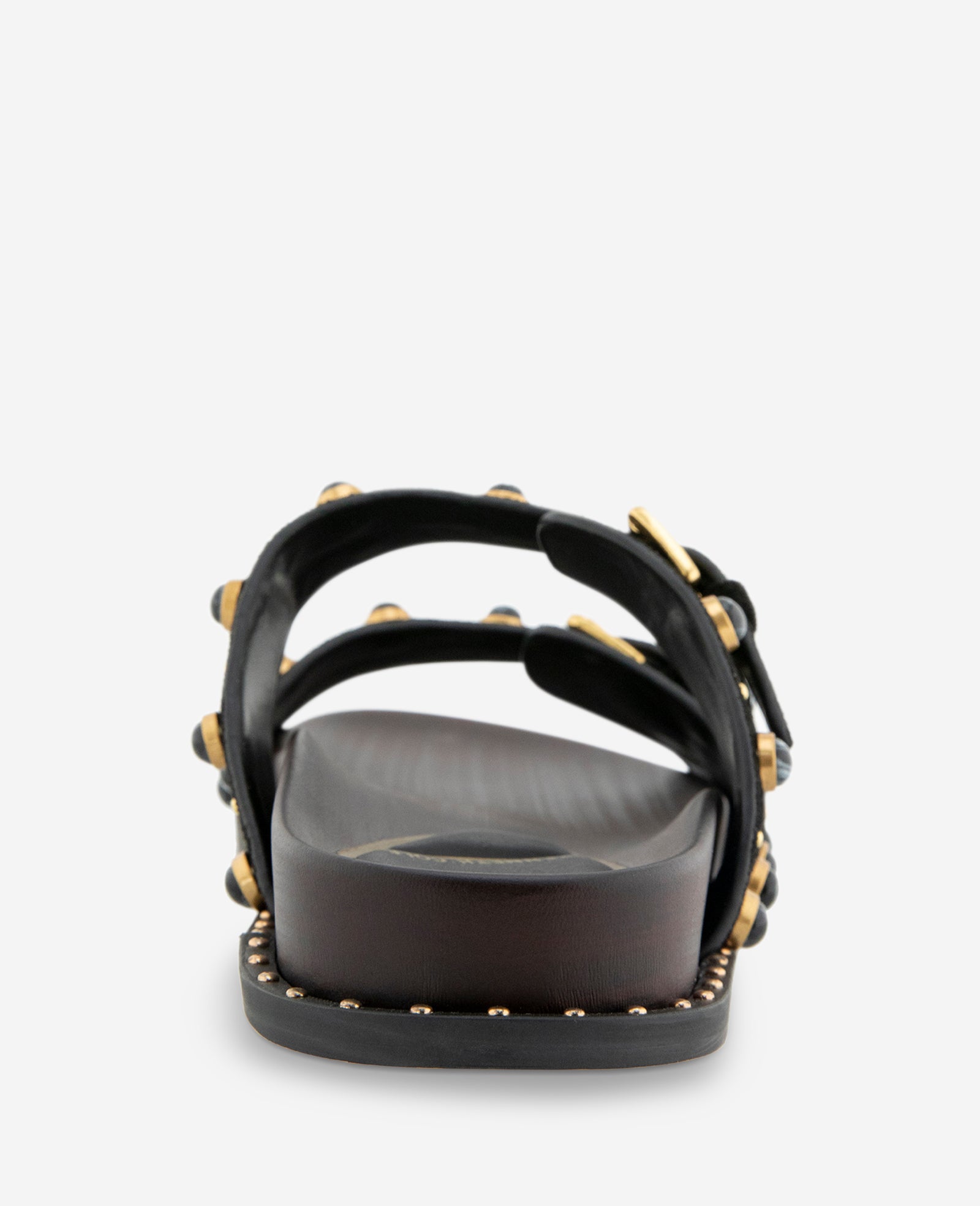 Deardra Leather Double Buckle Band Slide