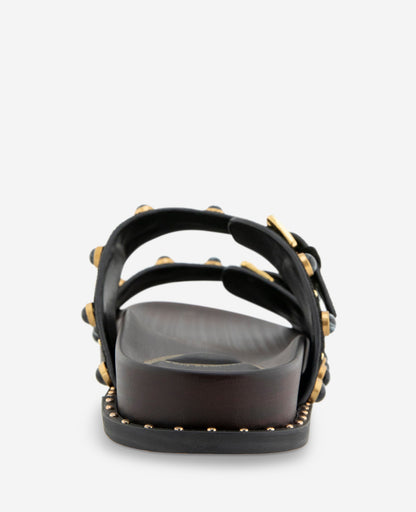 Deardra Leather Double Buckle Band Slide