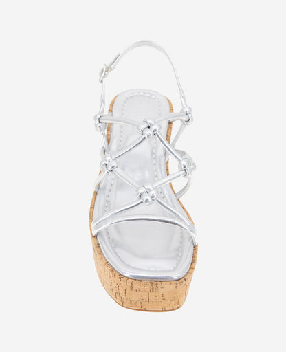 REACTION - Essa Metallic Cork Platform Sandal