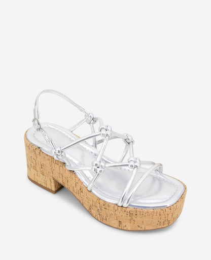 REACTION - Essa Metallic Cork Platform Sandal