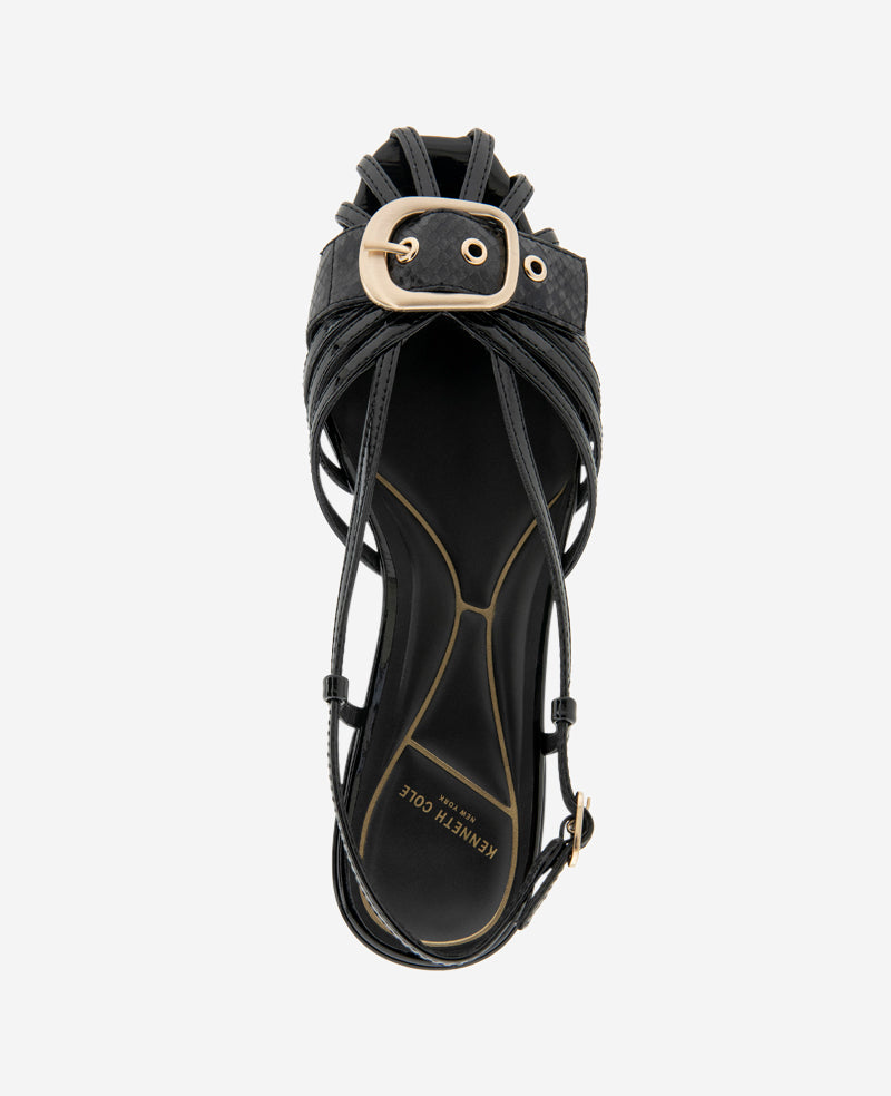 Farrah Patent Caged In Buckle Sandal
