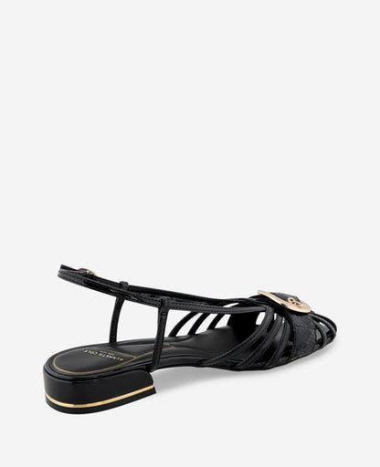 Farrah Patent Caged In Buckle Sandal