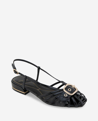 Farrah Patent Caged In Buckle Sandal