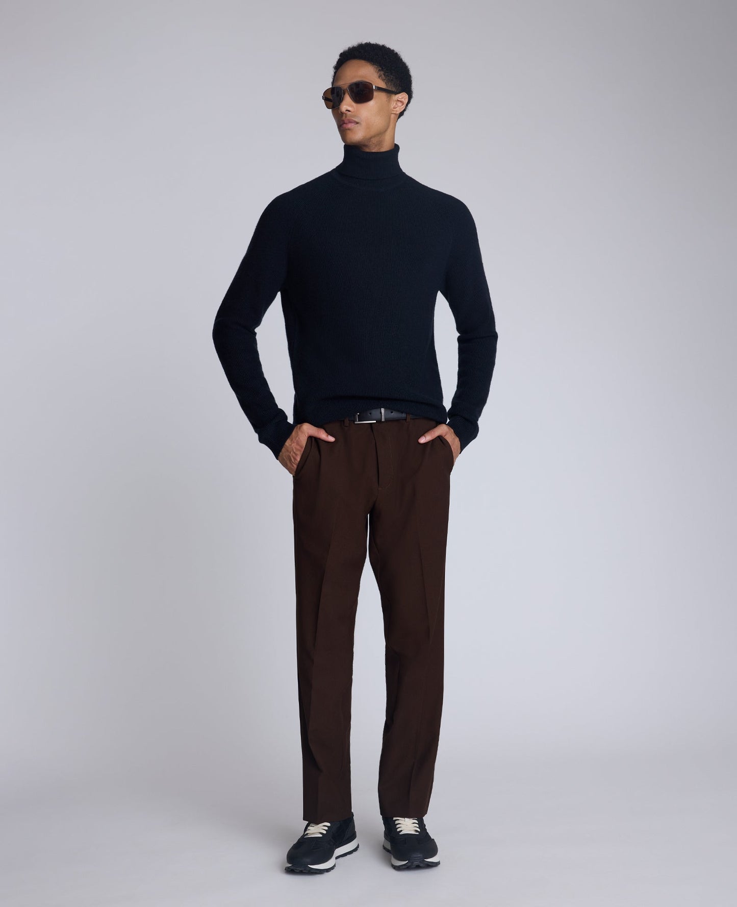 Foldover Turtleneck Sweater
