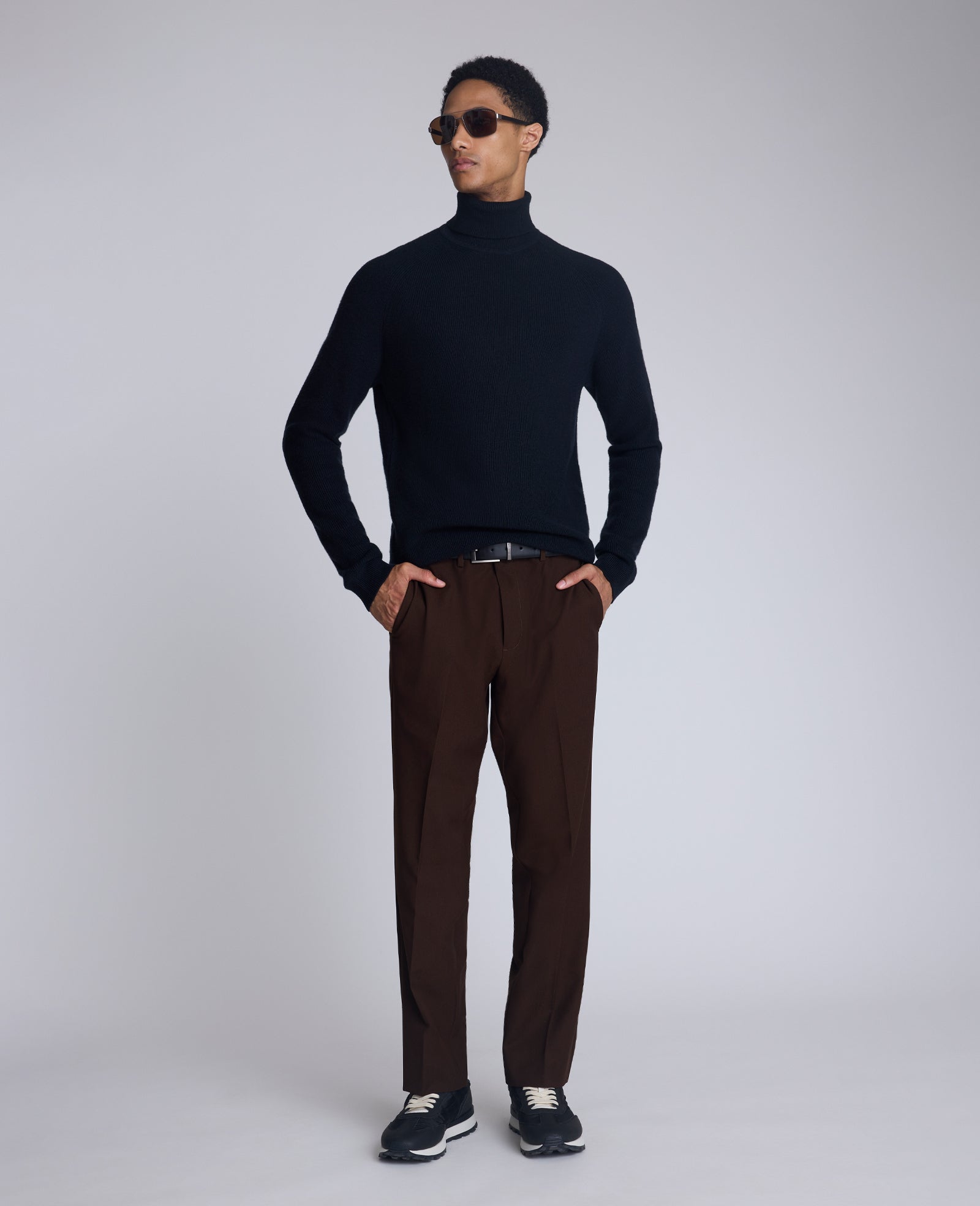 Foldover Turtleneck Sweater