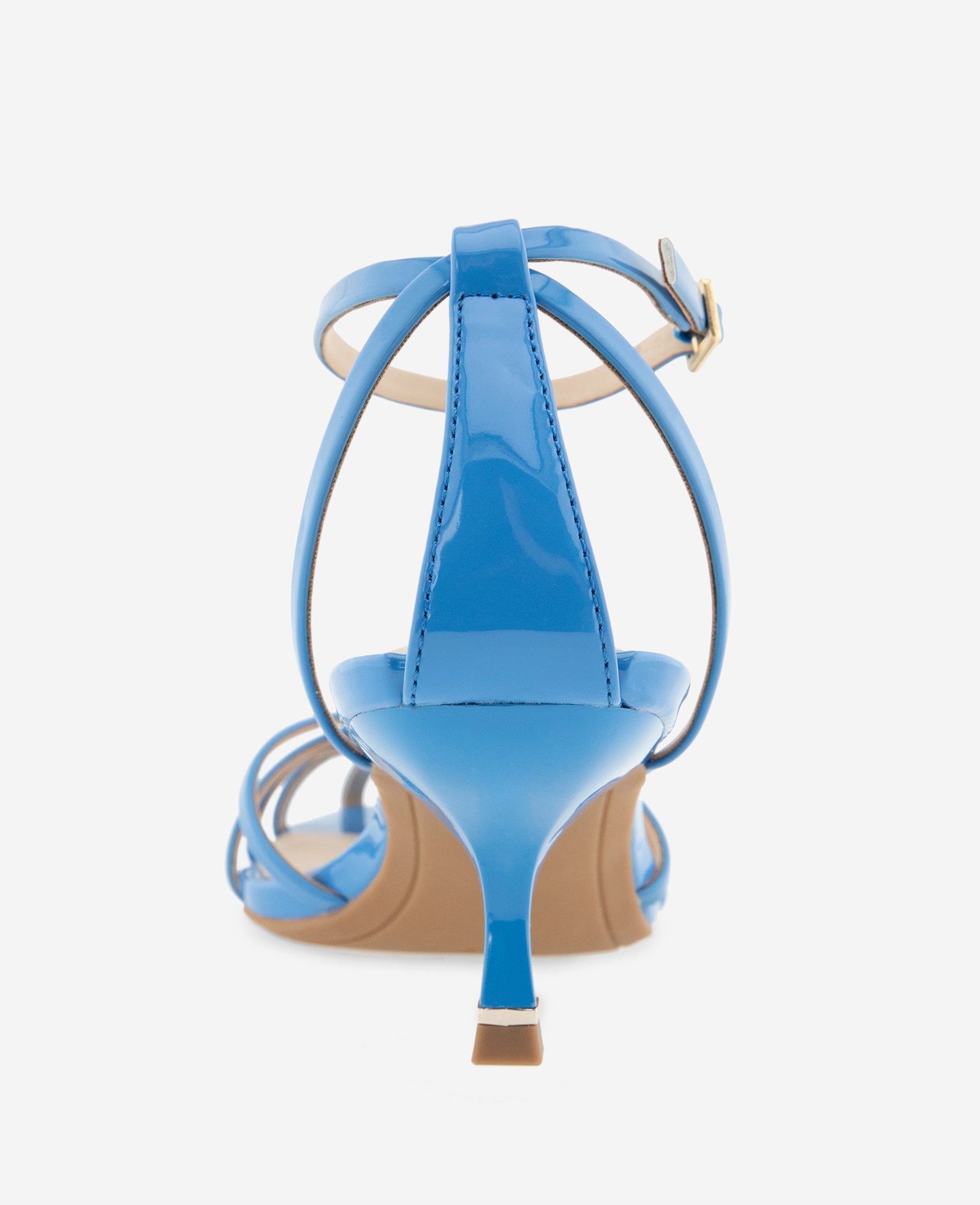 Genevieve Patent Cage Toe Ankle Strap Heel