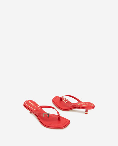 Gillie Embossed Lizard Kitten Heel Buckle Sandal