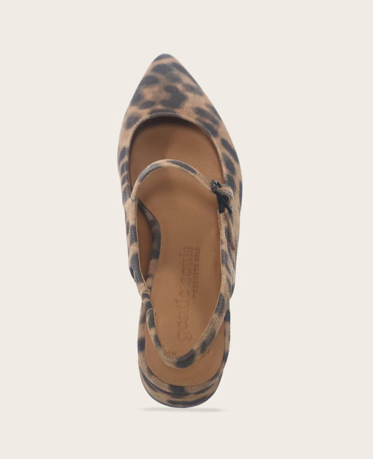 GENTLE SOULS - Gladys Leopard Suede Ankle Strap Slingback