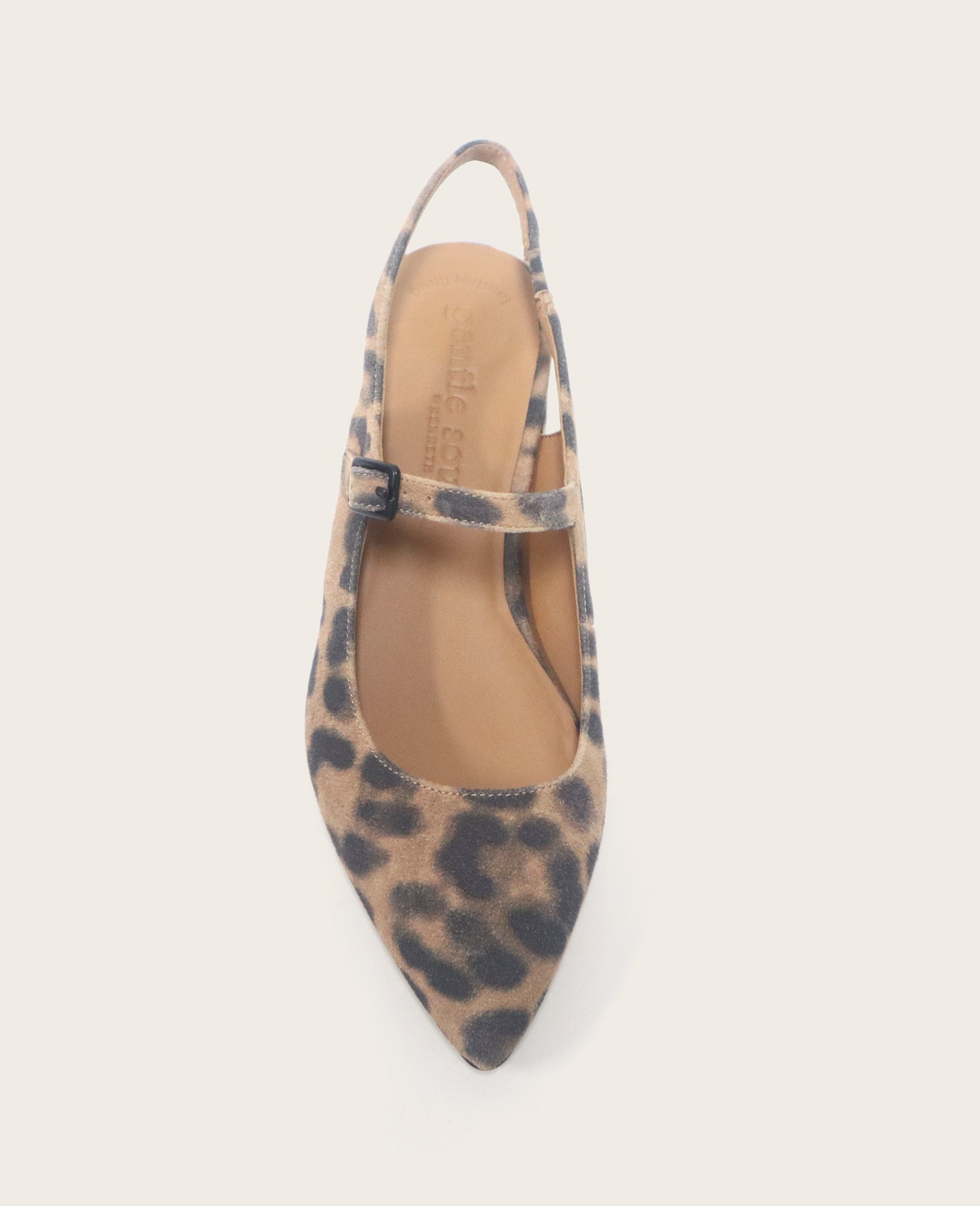 GENTLE SOULS - Gladys Leopard Suede Ankle Strap Slingback