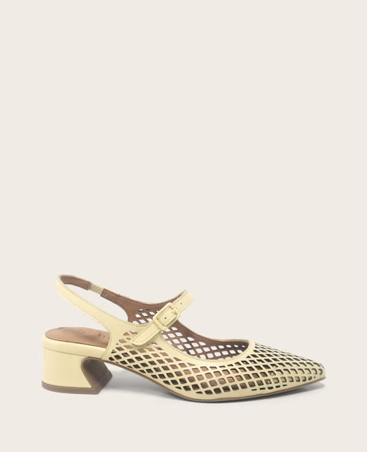 GENTLE SOULS - Gladys Perforated Leather Mary Jane Slingback Heel