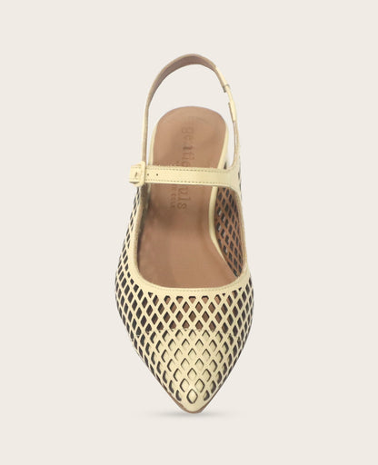 GENTLE SOULS - Gladys Perforated Leather Mary Jane Slingback Heel