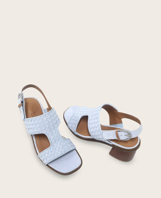 GENTLE SOULS - Manda Woven Leather Heel Sandal