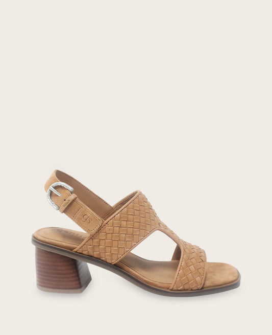 GENTLE SOULS - Manda Woven Leather Heel Sandal