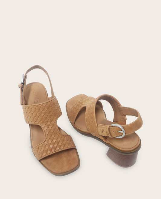 GENTLE SOULS - Manda Woven Leather Heel Sandal