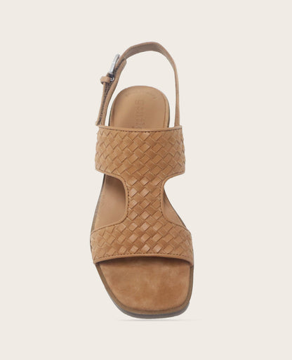 GENTLE SOULS - Manda Woven Leather Heel Sandal