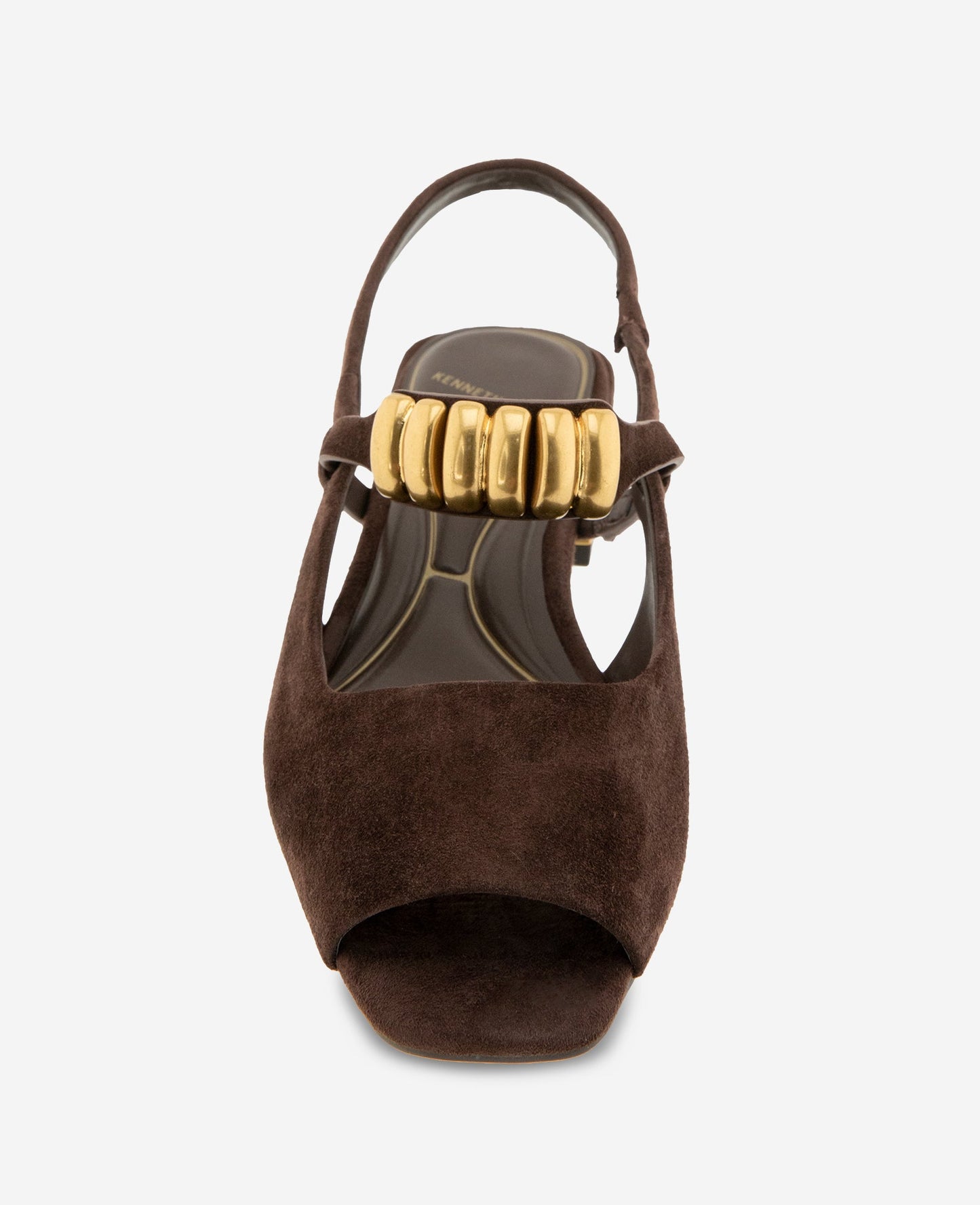 Illia Suede Open Toe Hardware Flat Slingback