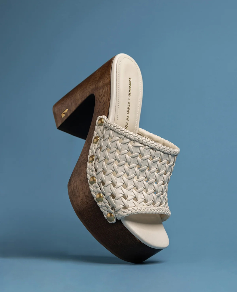 Larroudé x Kenneth Cole: Macrame Mule Ivory Leather