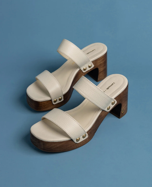 Larroudé x Kenneth Cole: Sandal Ivory Leather