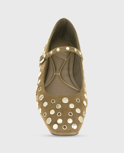 Jasper Suede Stud Ballet Flat